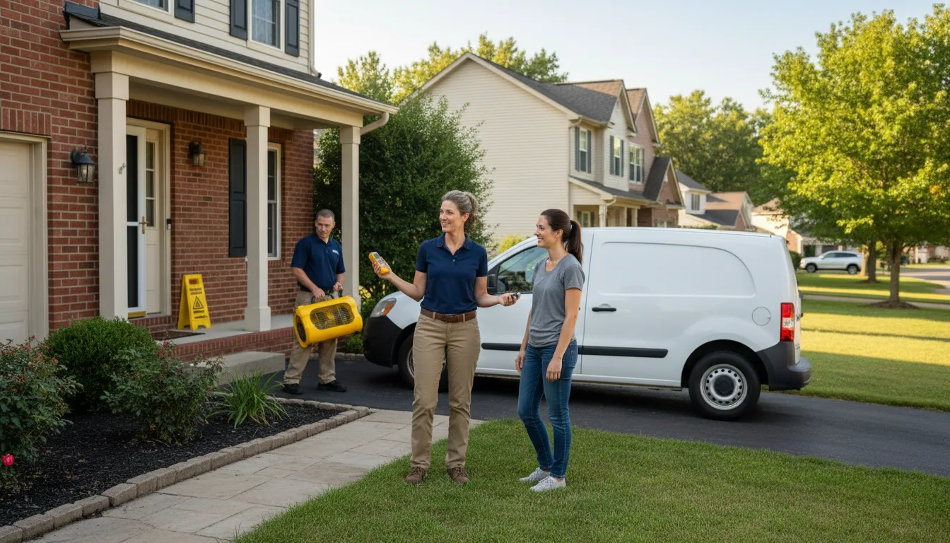 Residential water damage restoration in Knoxville, IL
